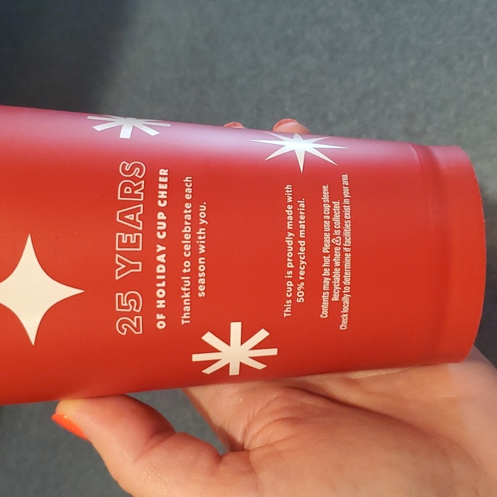 STARBUCKS limited edition Holiday Cheer Cup ❤️ ❄️ 25 year anniversary!! ☕️  💚❤ - Picture 3 of 6